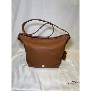 Coach Val Duffle bag Brown Pebble Leather Hobo‎ Shoulder Bag Brown Gold Hardware